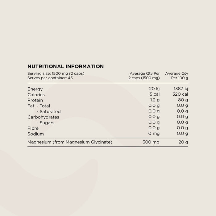 Mag Gly - 100% Pure Magnesium Glycinate (Caps)